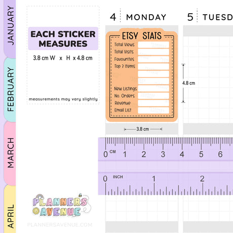 Etsy Shop Stats Tracker Planner Stickers