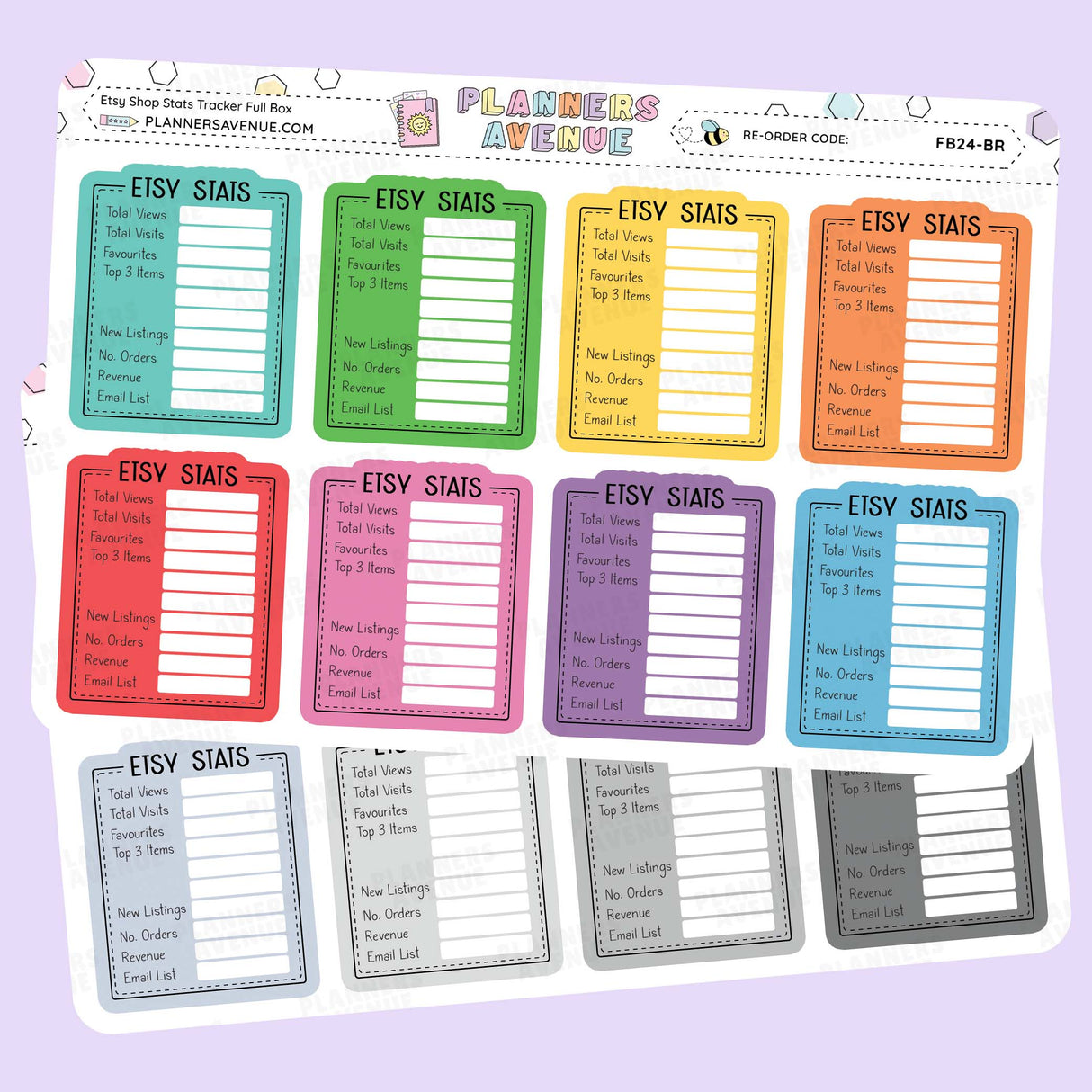 Etsy Shop Stats Tracker Planner Stickers