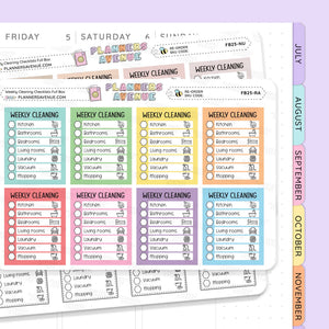 Weekly Cleaning Checklist Planner Stickers