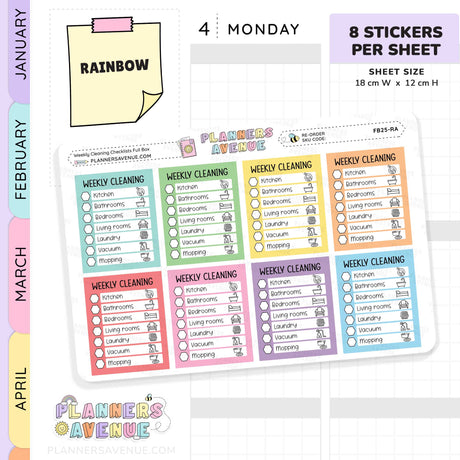 Weekly Cleaning Checklist Planner Stickers