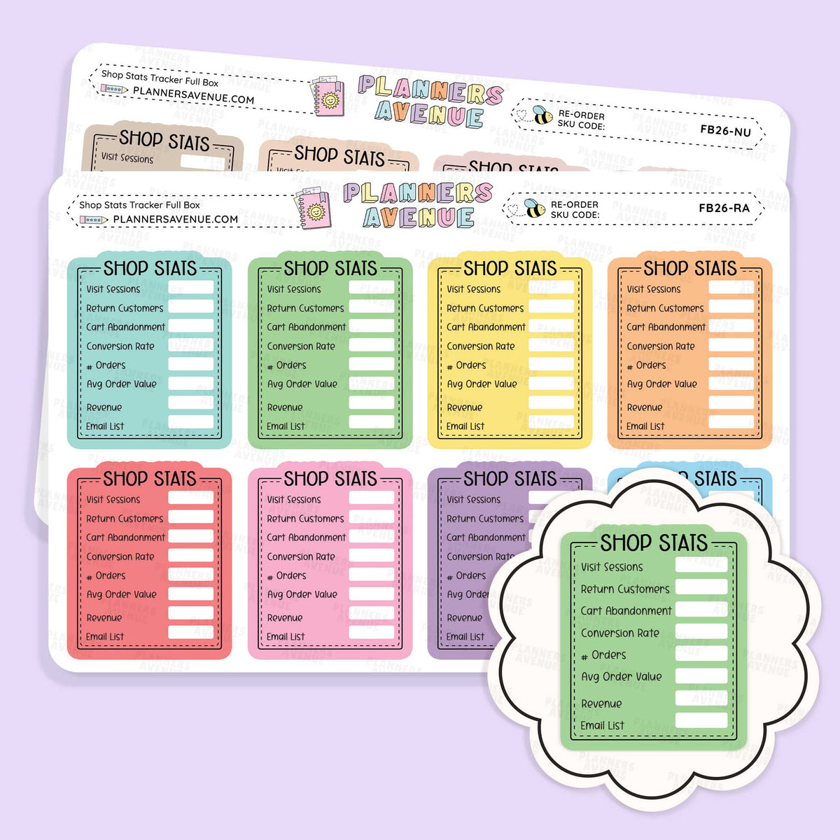 Shop Stat Tracker Planner Stickers