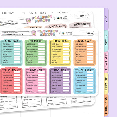Shop Stat Tracker Planner Stickers