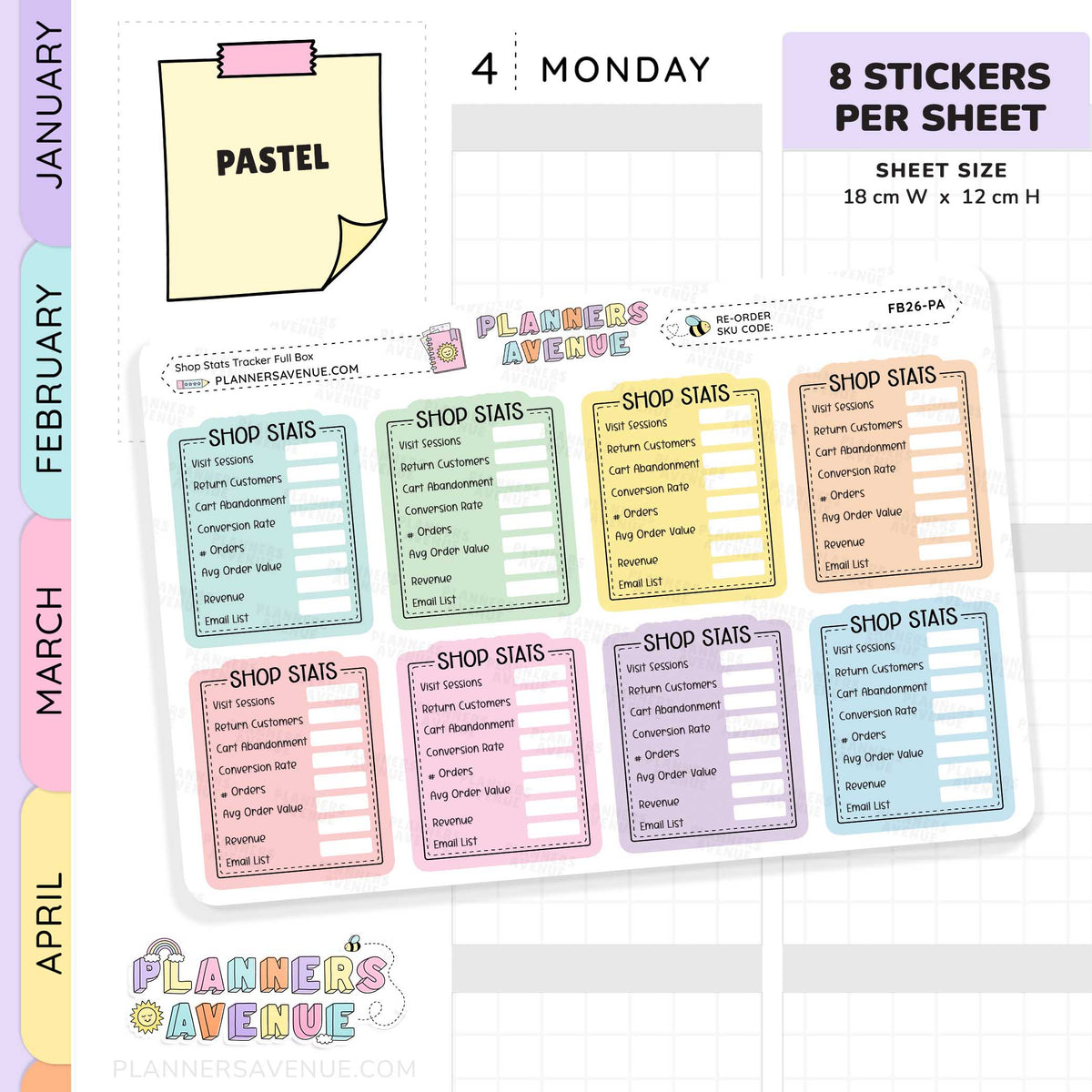 Shop Stat Tracker Planner Stickers