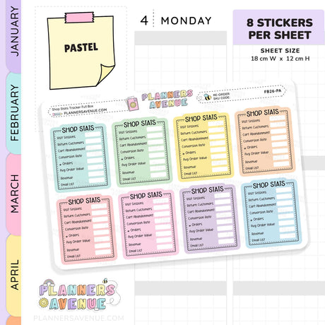 Shop Stat Tracker Planner Stickers