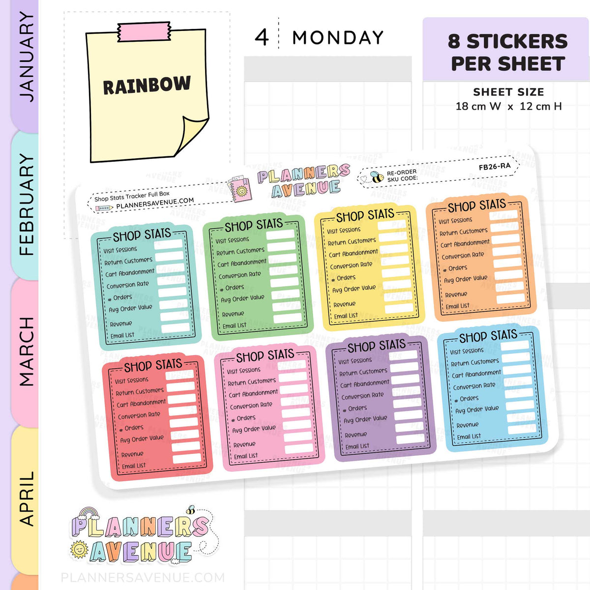 Shop Stat Tracker Planner Stickers