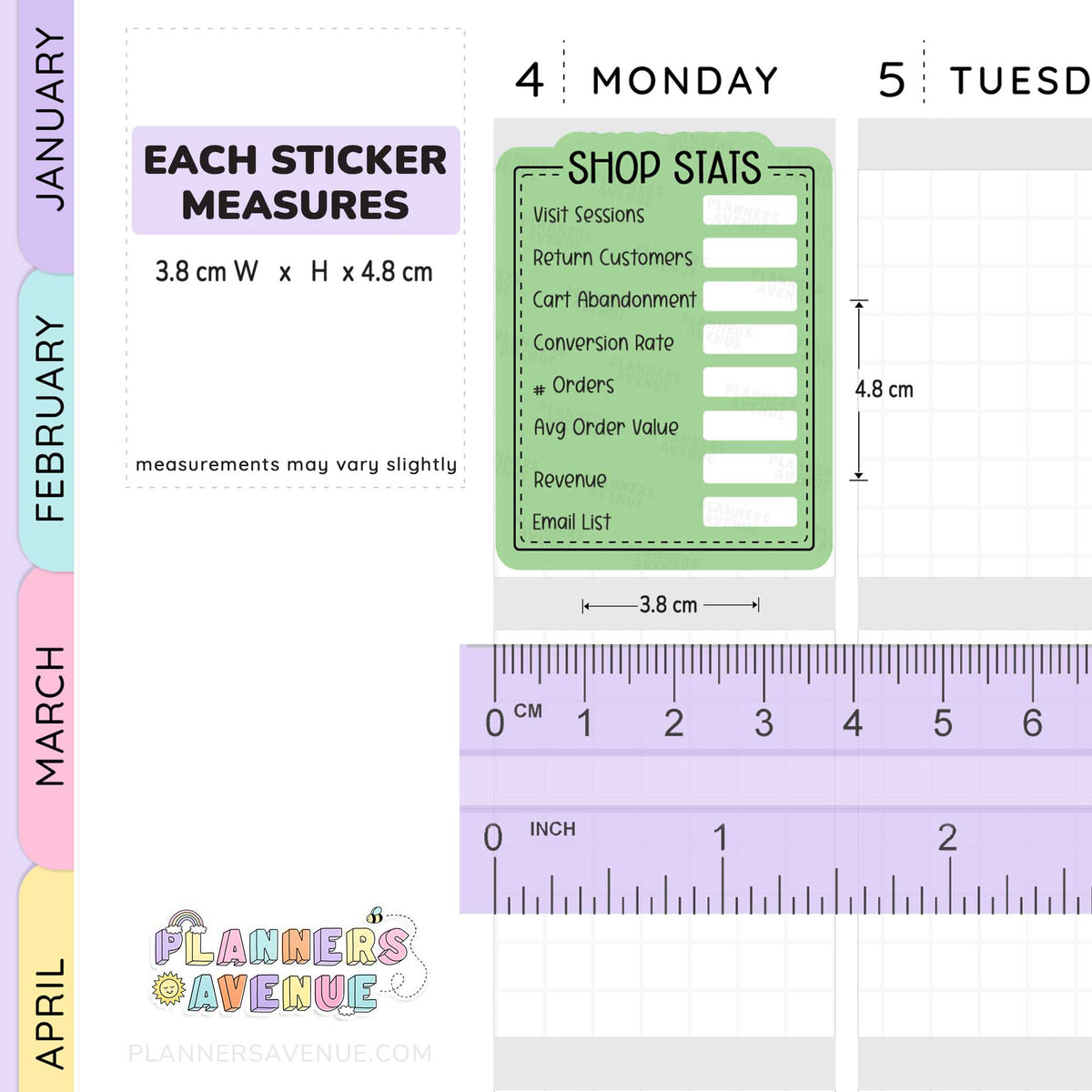 Shop Stat Tracker Planner Stickers