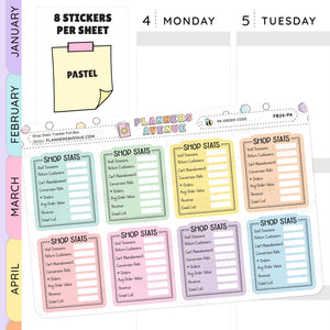 Pastel Shop Stat Tracker Planner Stickers