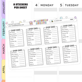Bullet Journal Shop Stat Tracker Stickers