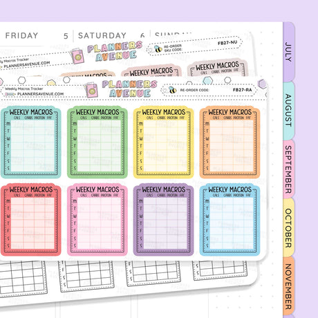 Weekly Macros Tracker Stickers