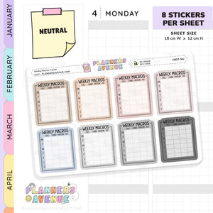 Weekly Macros Tracker Stickers