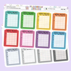 Weekly Macros Full Box Tracker Stickers