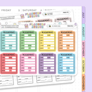 Body Measurements Tracker Stickers