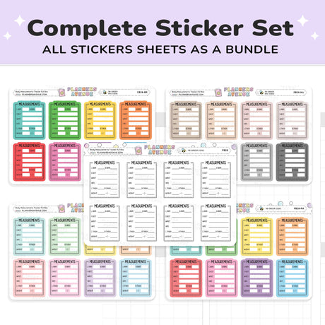 Body Measurements Tracker Stickers