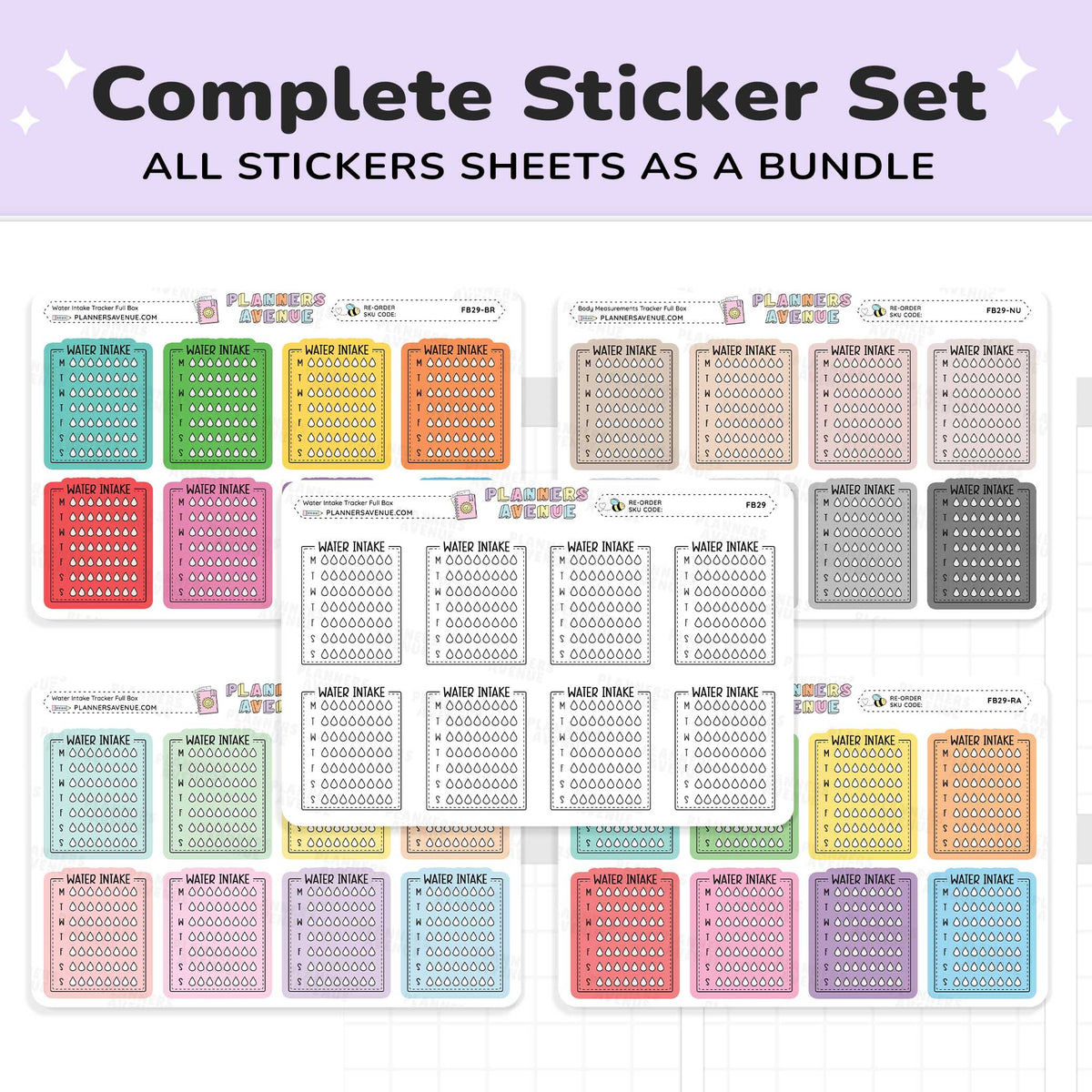 Weekly Water Intake Tracker Stickers