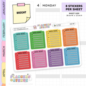 Weekly Water Intake Tracker Stickers