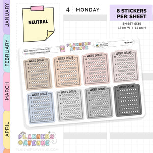 Weekly Water Intake Tracker Stickers