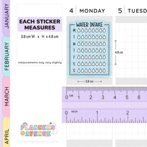 Weekly Water Intake Tracker Stickers