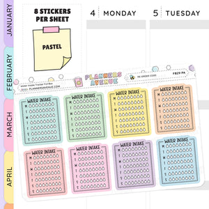Pastel Weekly Water Intake Tracker Stickers