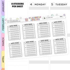 Doodle Weekly Water Intake Tracker Stickers