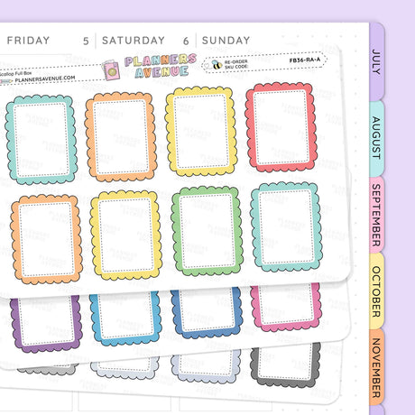 Scallop Full Box Planner Stickers