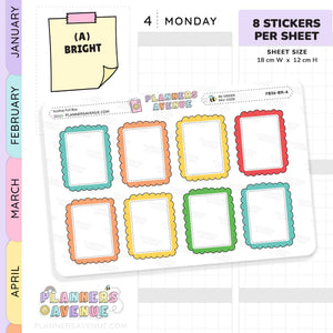 Scallop Full Box Planner Stickers