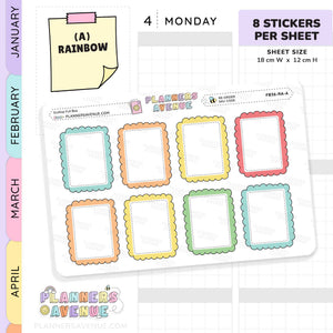 Scallop Full Box Planner Stickers