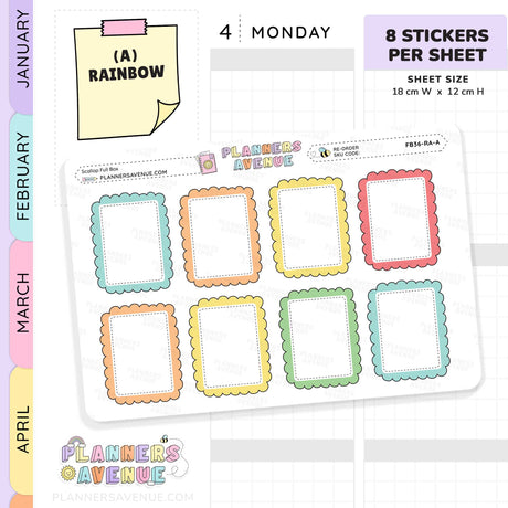 Scallop Full Box Planner Stickers