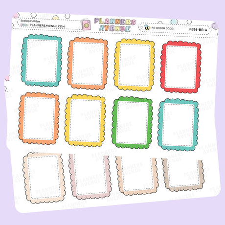 Colourful Scallop Full Box Planner Stickers