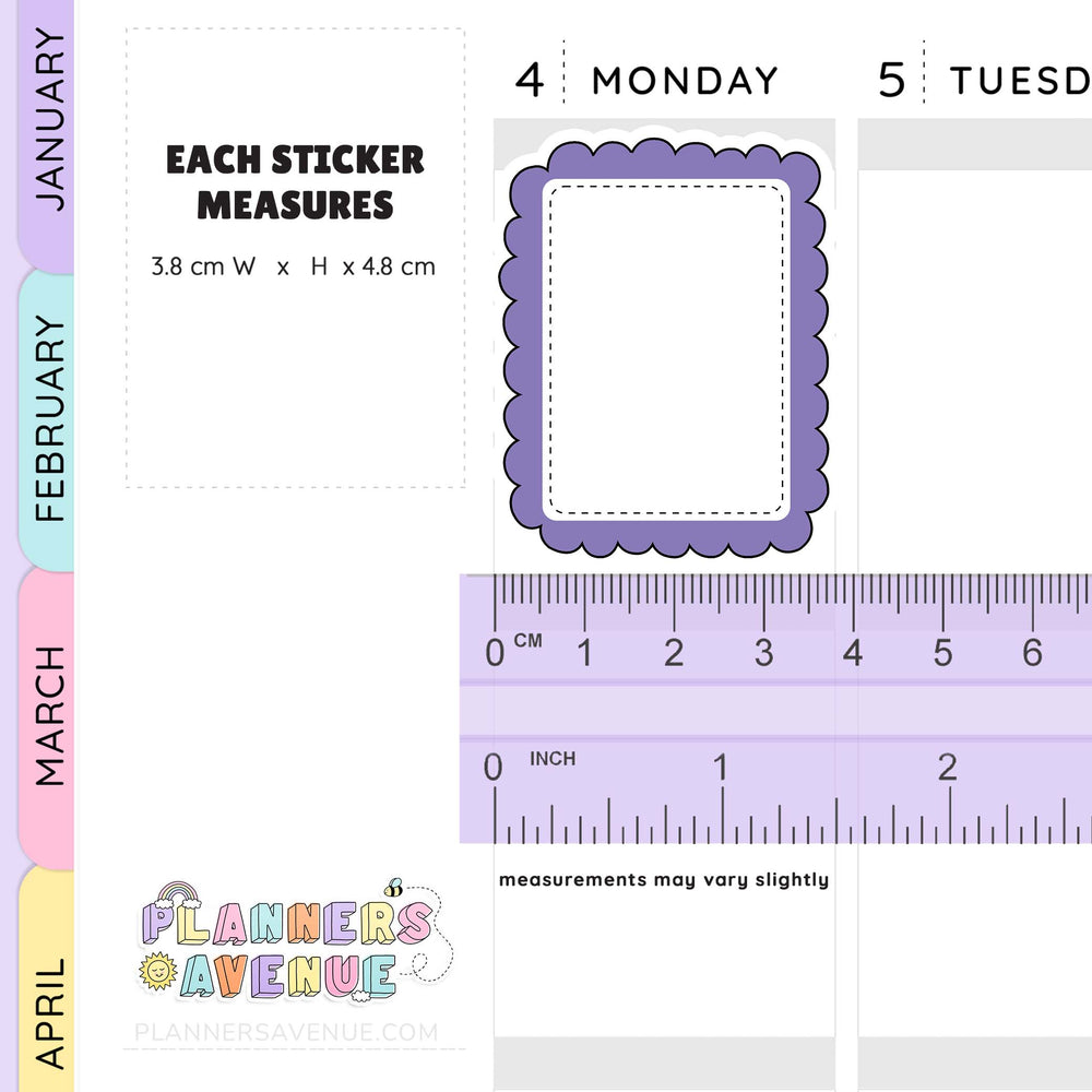 Scallop Full Box Planner Stickers