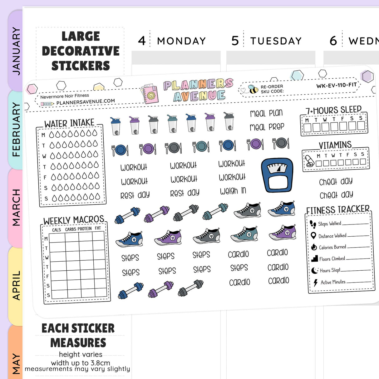 Nevermore Fitness Planner Stickers