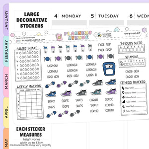Nevermore Fitness Planner Stickers