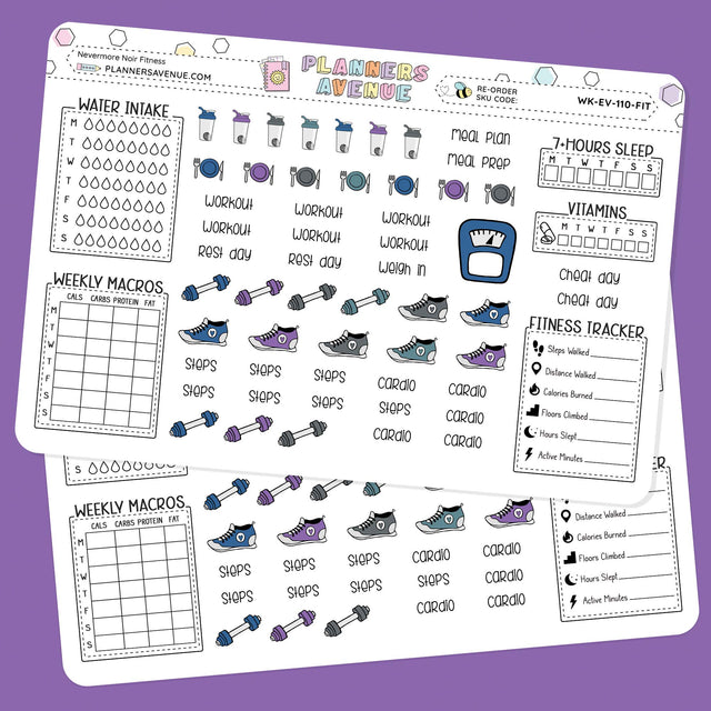 Nevermore Fitness Planner Stickers