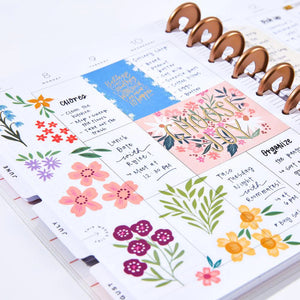 Planner spread using flower notes Sticker Book