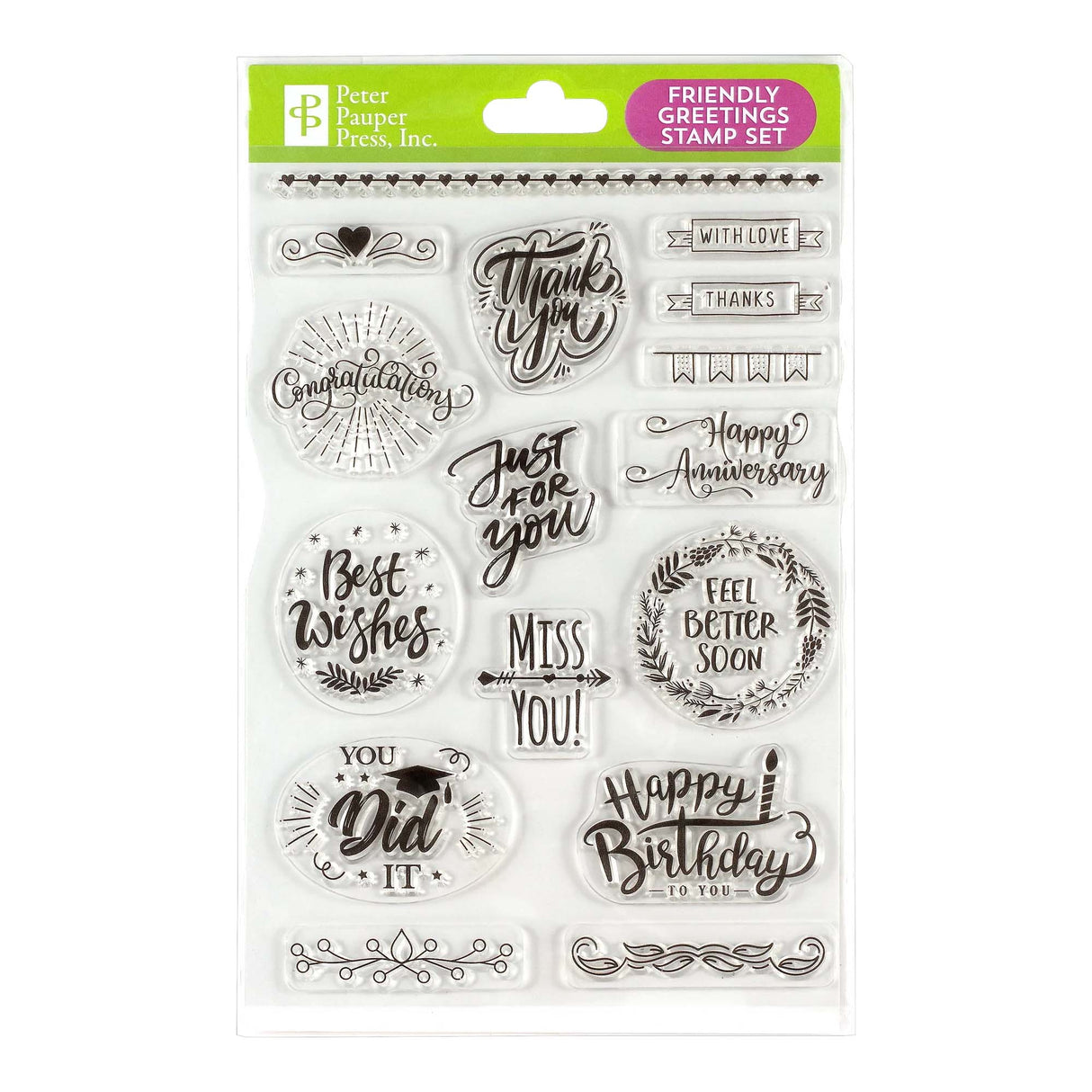 Friendly Greetings Clear Stamp Set