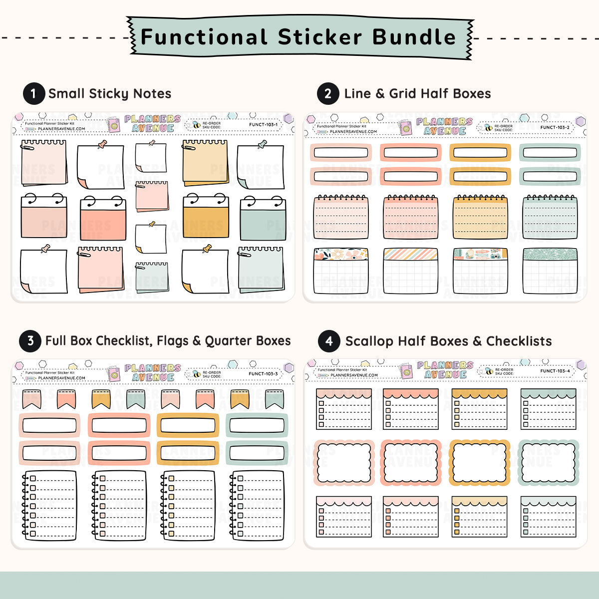 Wander Functional Planner Stickers Bundle