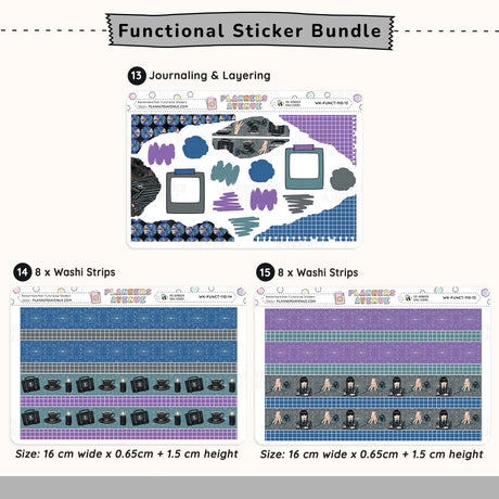 Nevermore Functional Planner Stickers Bundle