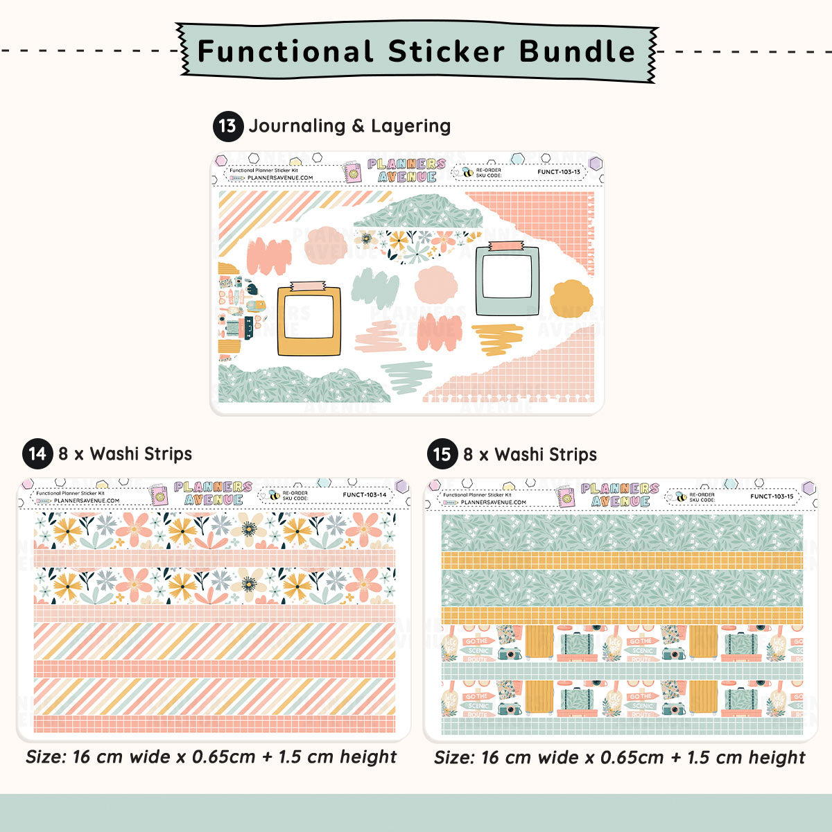 Wander Functional Planner Stickers Bundle