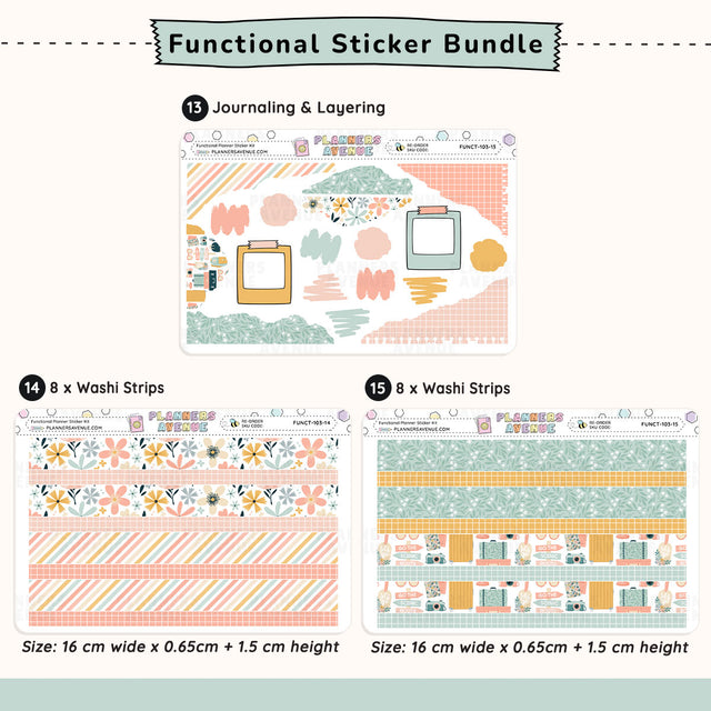 Wander Functional Planner Stickers Bundle