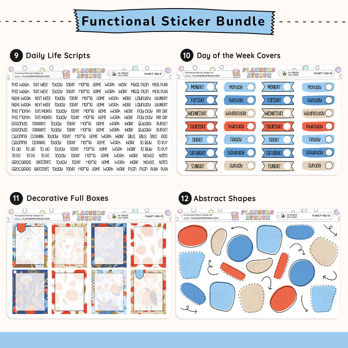 Wonderland Functional Planner Stickers