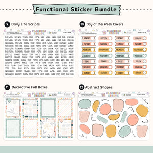 Wander Functional Planner Stickers Bundle