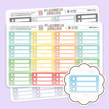 Half Box Ombre Checklist Stickers
