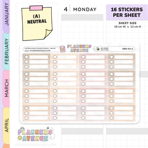 Half Box Ombre Checklist Stickers