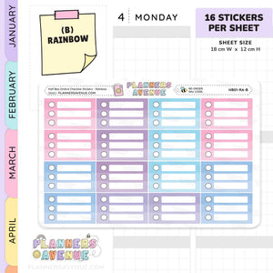 Half Box Ombre Checklist Stickers