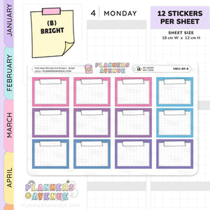 Post Note Stitched Grid Planner Stickers