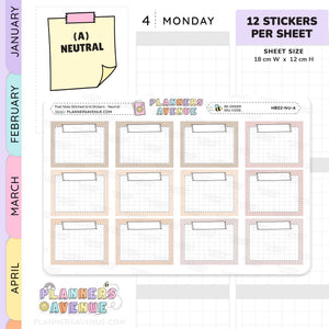 Post Note Stitched Grid Planner Stickers