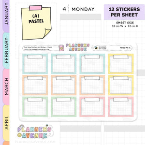 Post Note Stitched Grid Planner Stickers