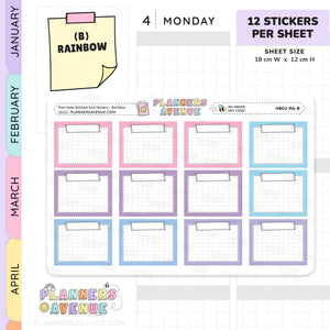 Post Note Stitched Grid Planner Stickers