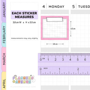 Post Note Stitched Grid Planner Stickers