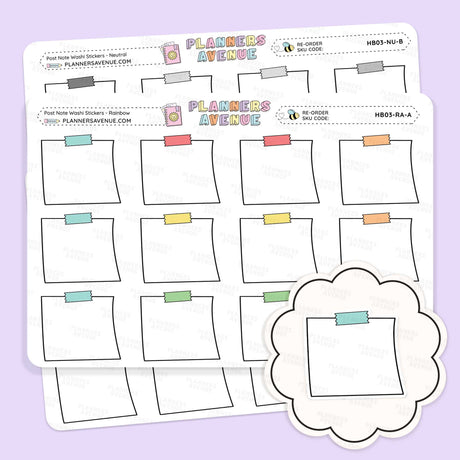 Post Note Washi Planner Stickers