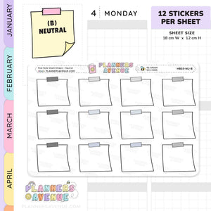 Post Note Washi Planner Stickers